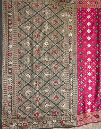 Rani Pink Silk Woven Banarasi Saree