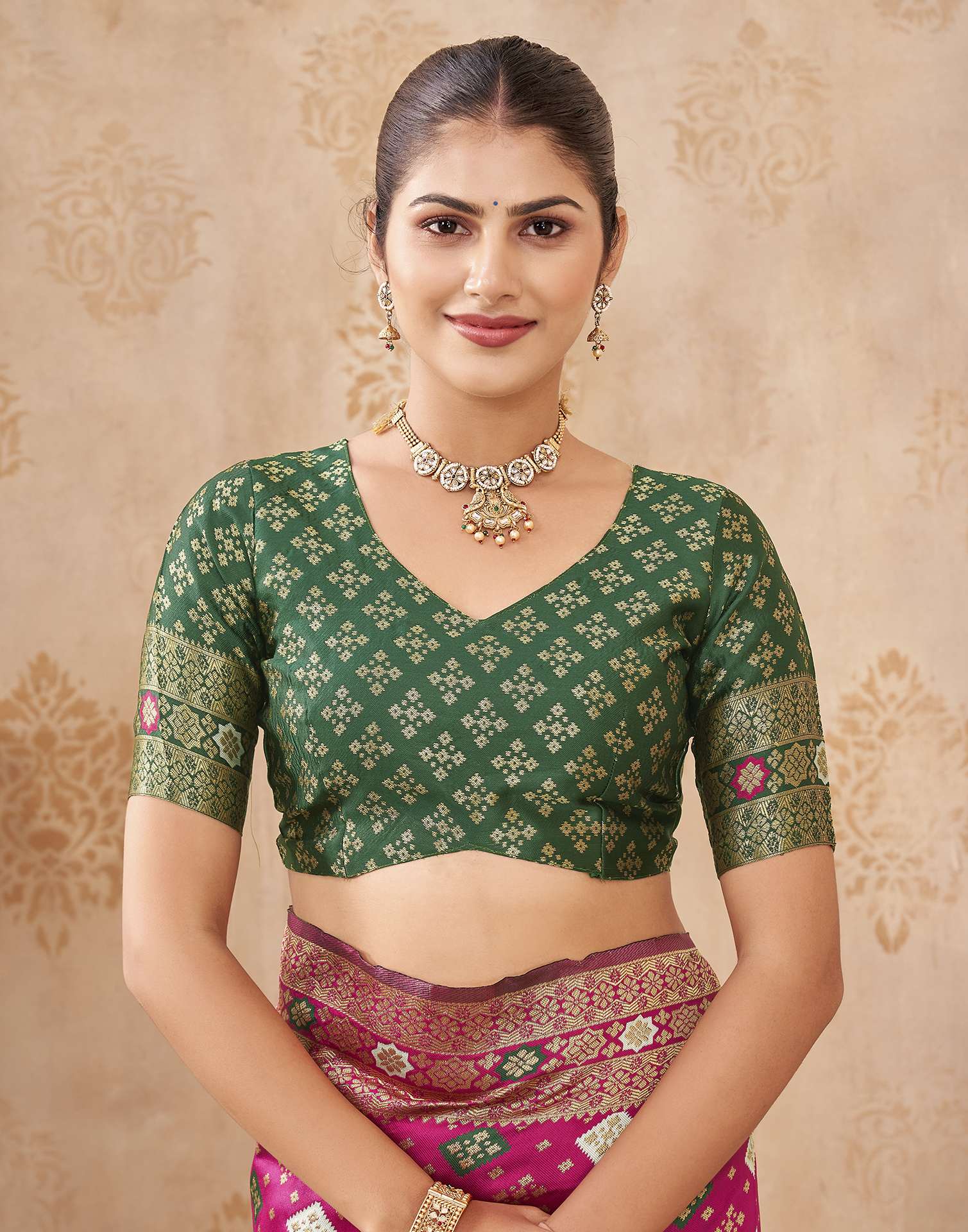 Rani Pink Silk Woven Banarasi Saree
