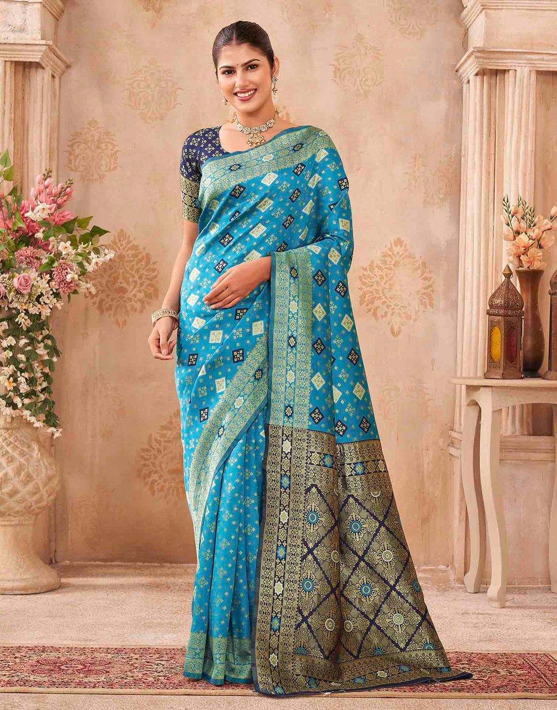Blue Silk Woven Banarasi Saree