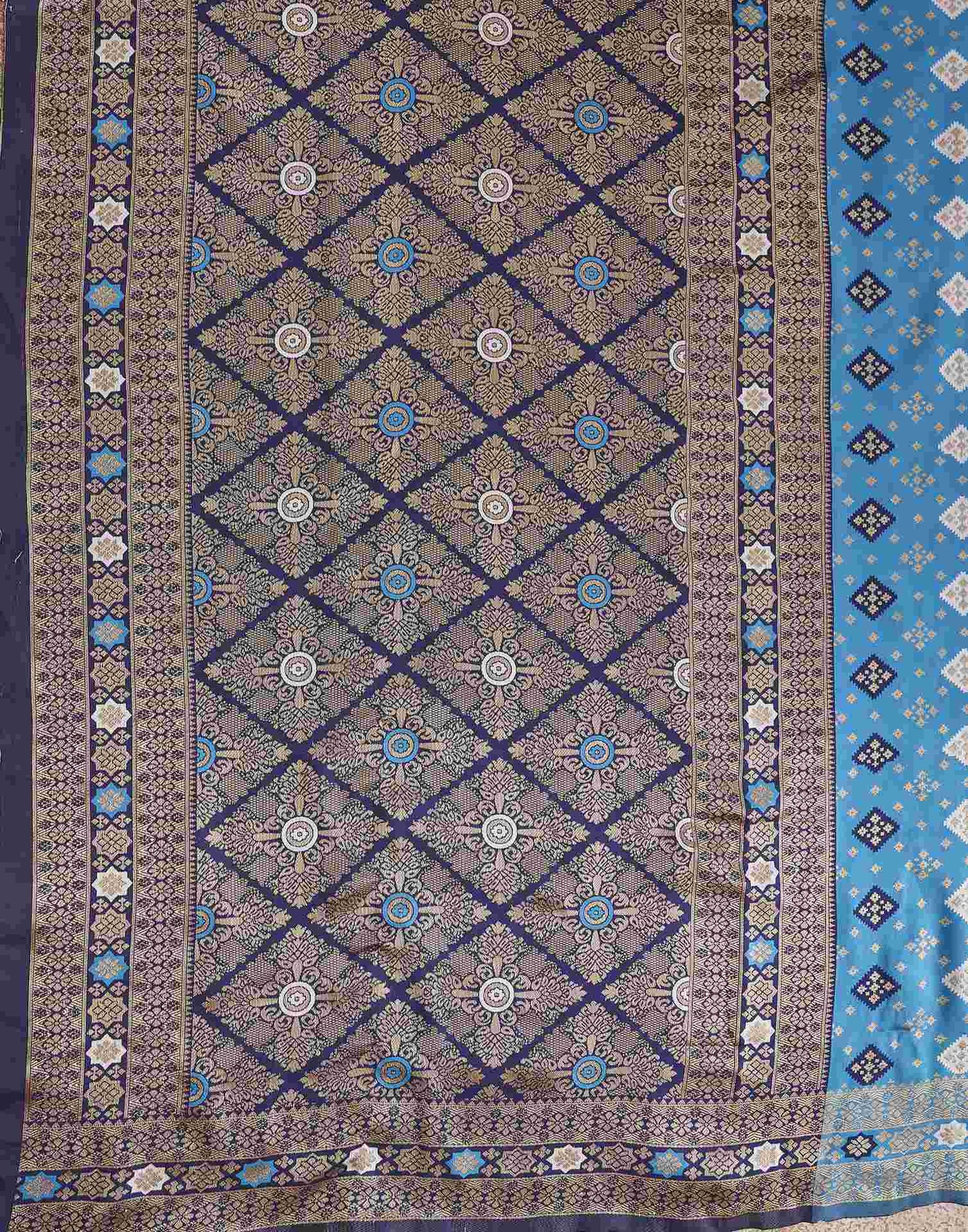 Blue Silk Woven Banarasi Saree