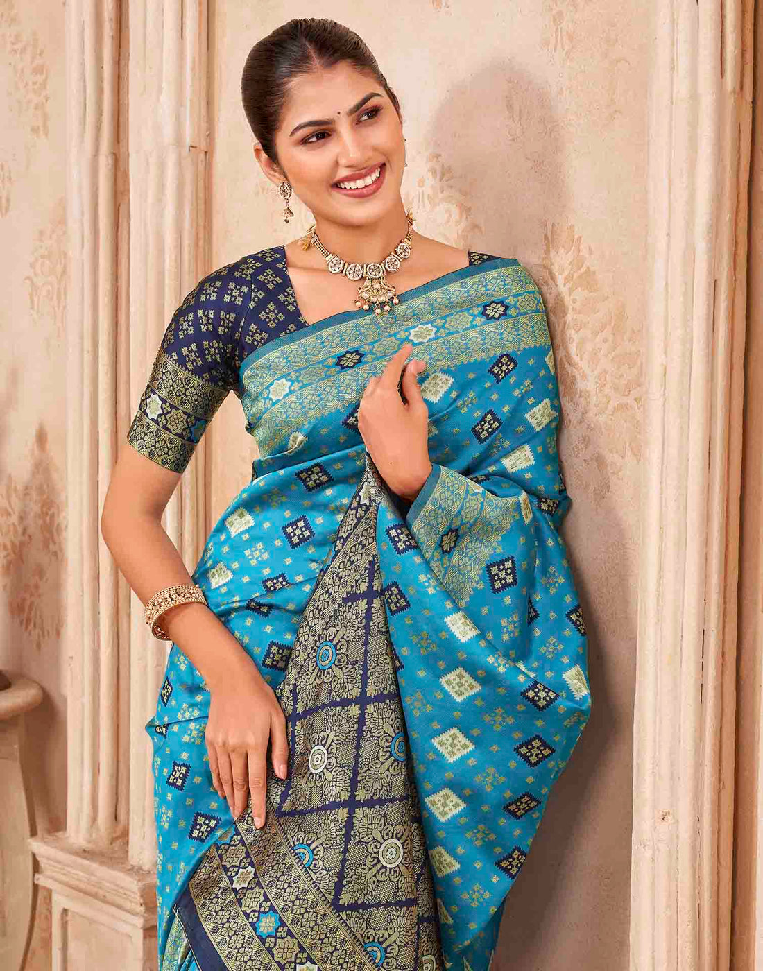 Blue Silk Woven Banarasi Saree