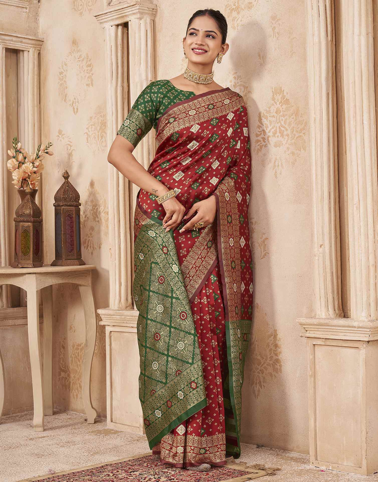 Red Silk Woven Banarasi Saree