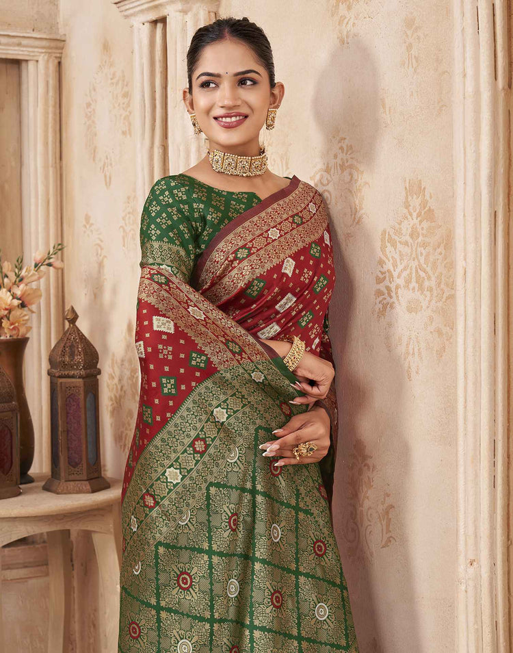 Red Silk Woven Banarasi Saree