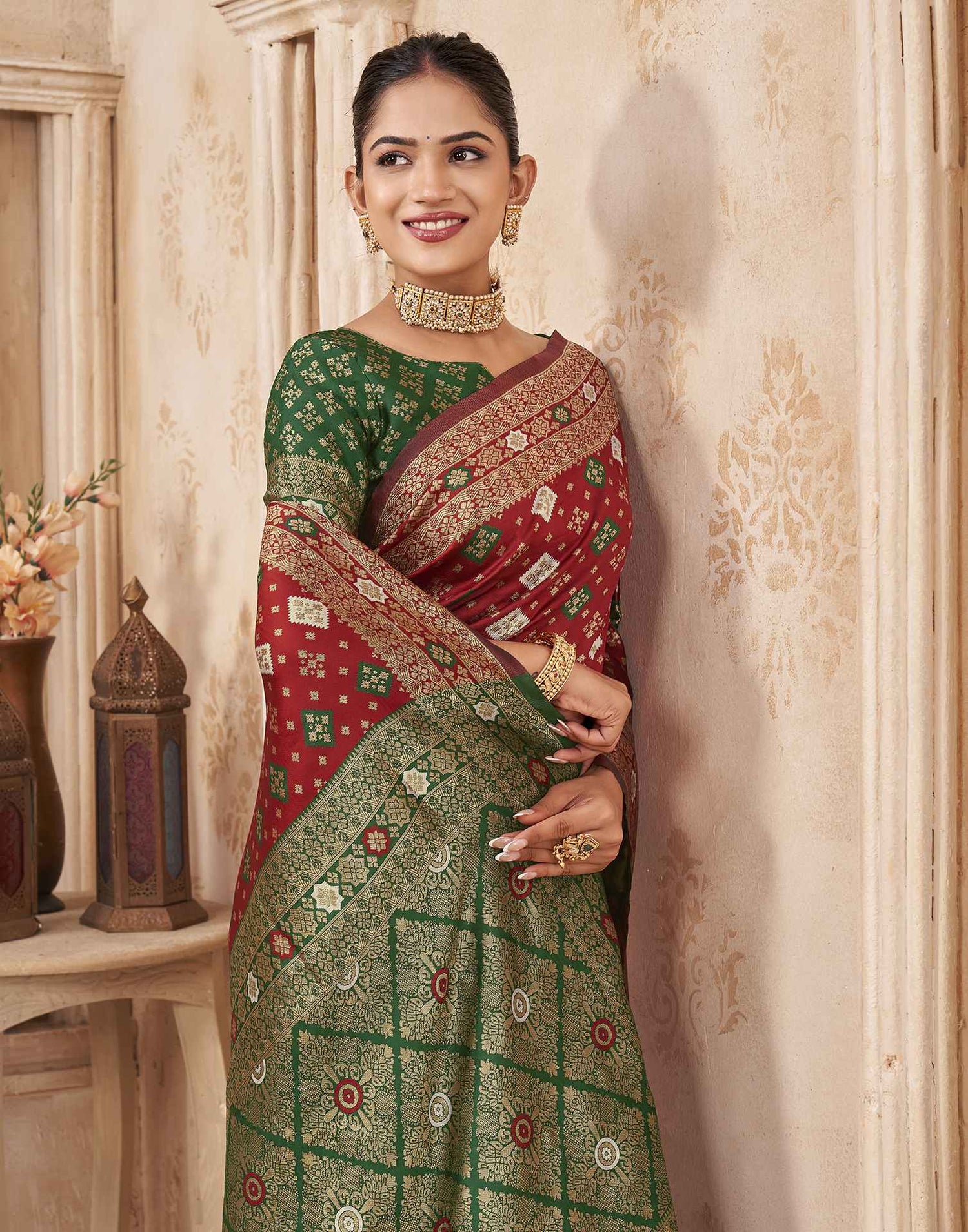 Red Silk Woven Banarasi Saree