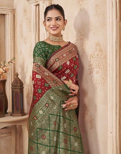 Red Silk Woven Banarasi Saree