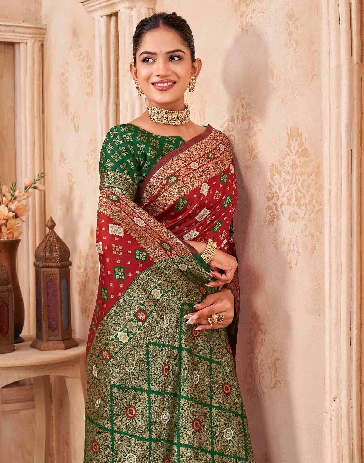 Red Silk Woven Banarasi Saree