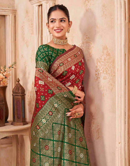 Red Silk Woven Banarasi Saree