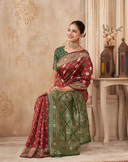 Red Silk Woven Banarasi Saree