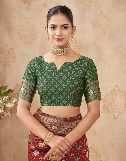 Red Silk Woven Banarasi Saree