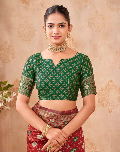 Red Silk Woven Banarasi Saree