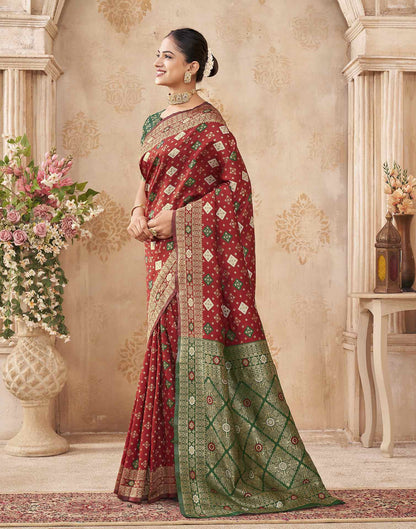 Red Silk Woven Banarasi Saree