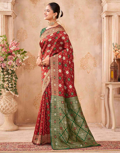Red Silk Woven Banarasi Saree