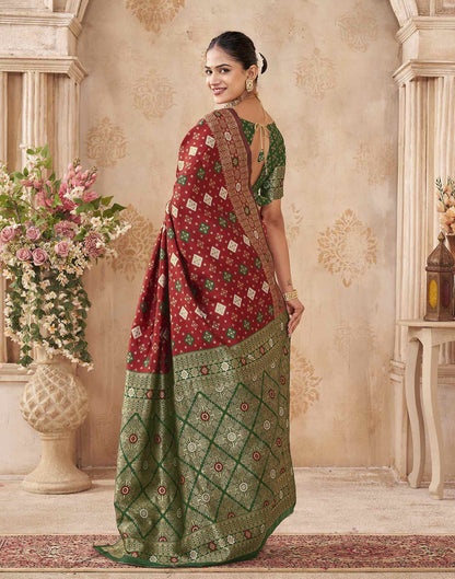 Red Silk Woven Banarasi Saree