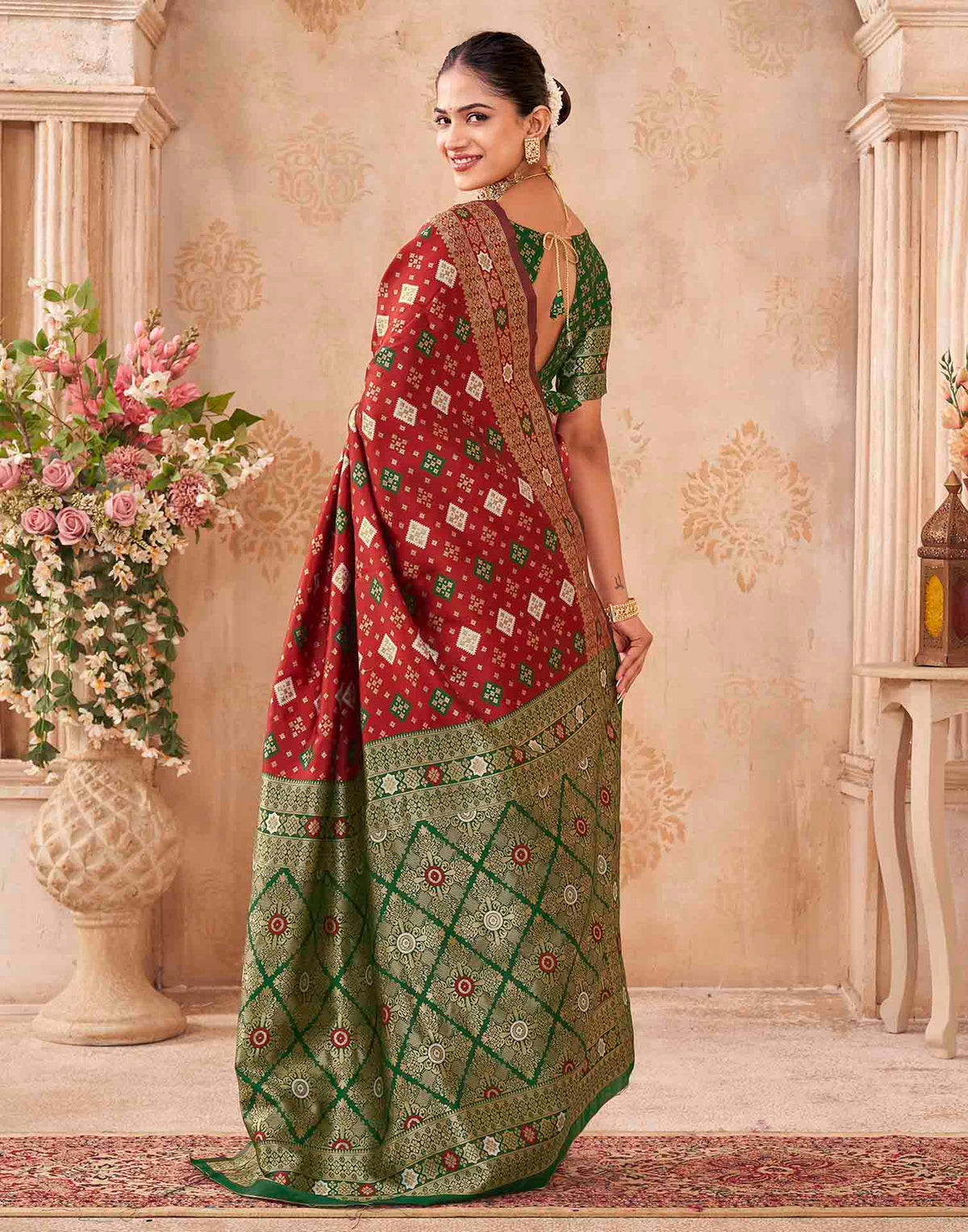 Red Silk Woven Banarasi Saree