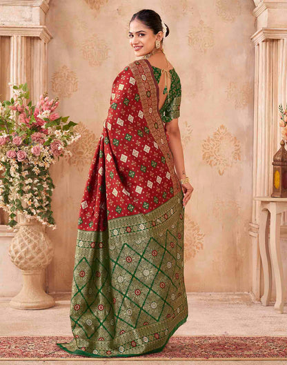 Red Silk Woven Banarasi Saree