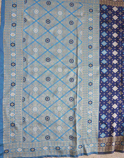 Navy Blue Silk Woven Banarasi Saree