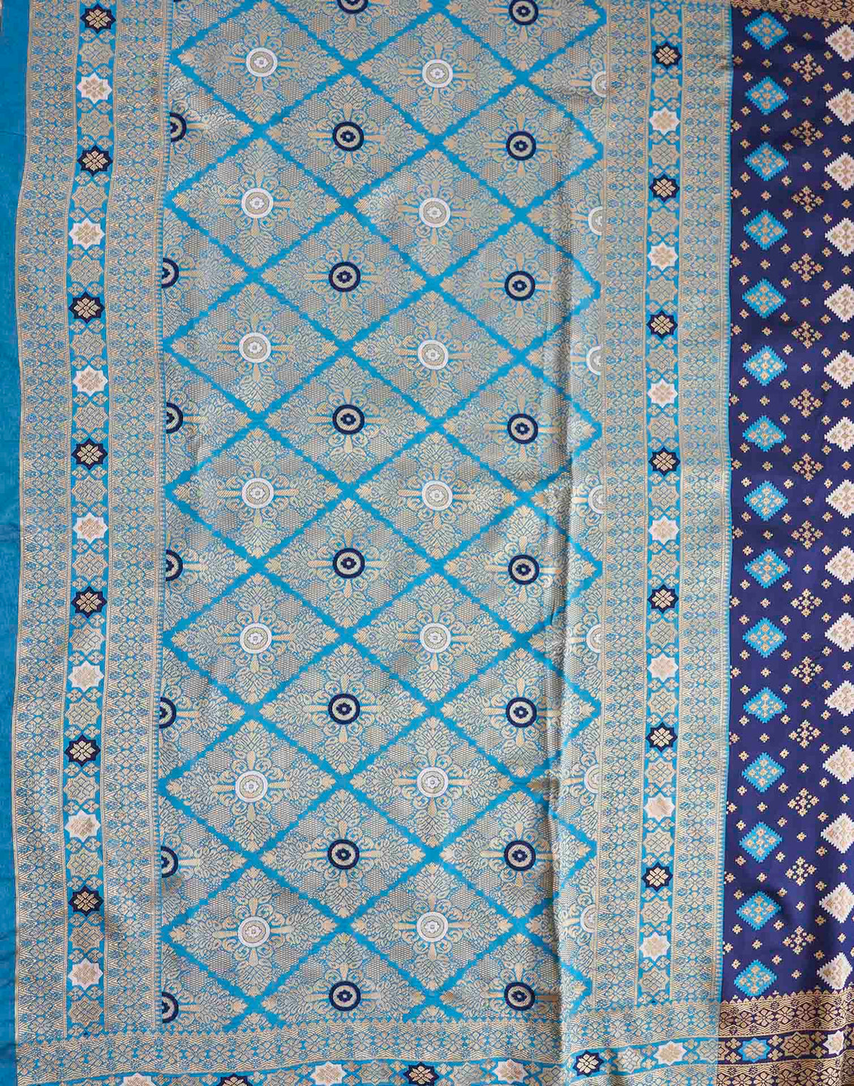 Navy Blue Silk Woven Banarasi Saree