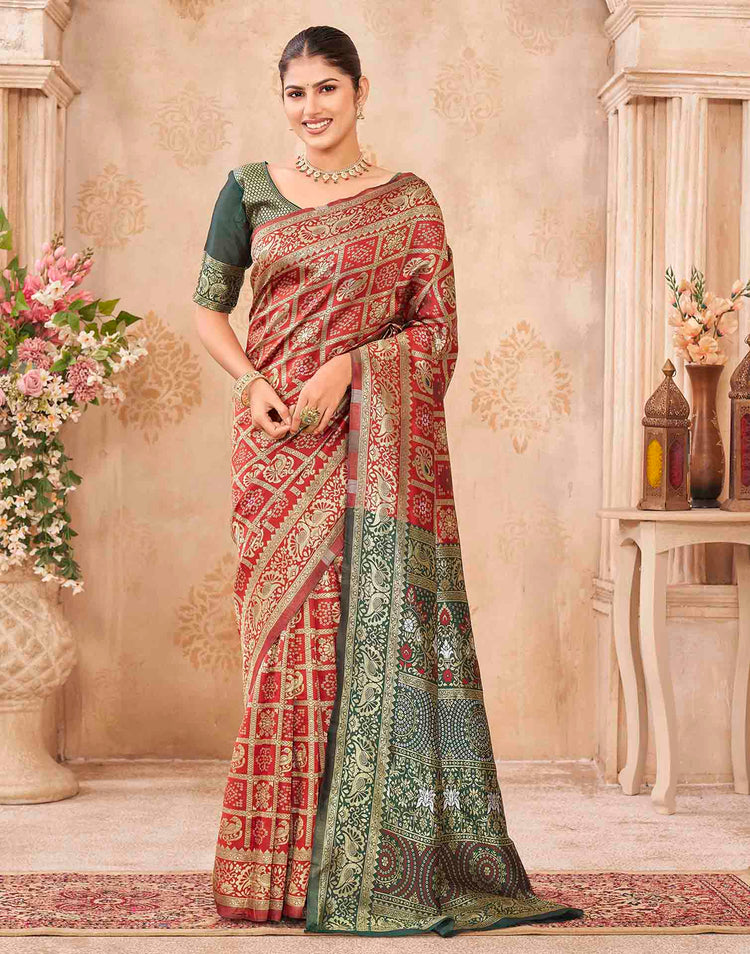 Red Silk Woven Patola Saree