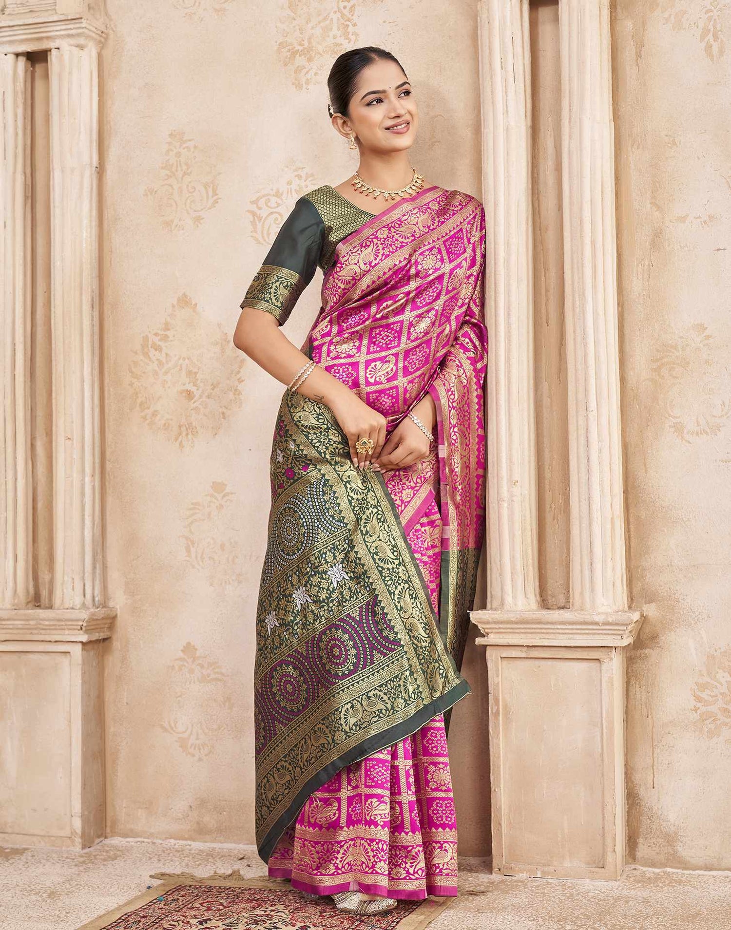 Pink Silk Woven Patola Saree