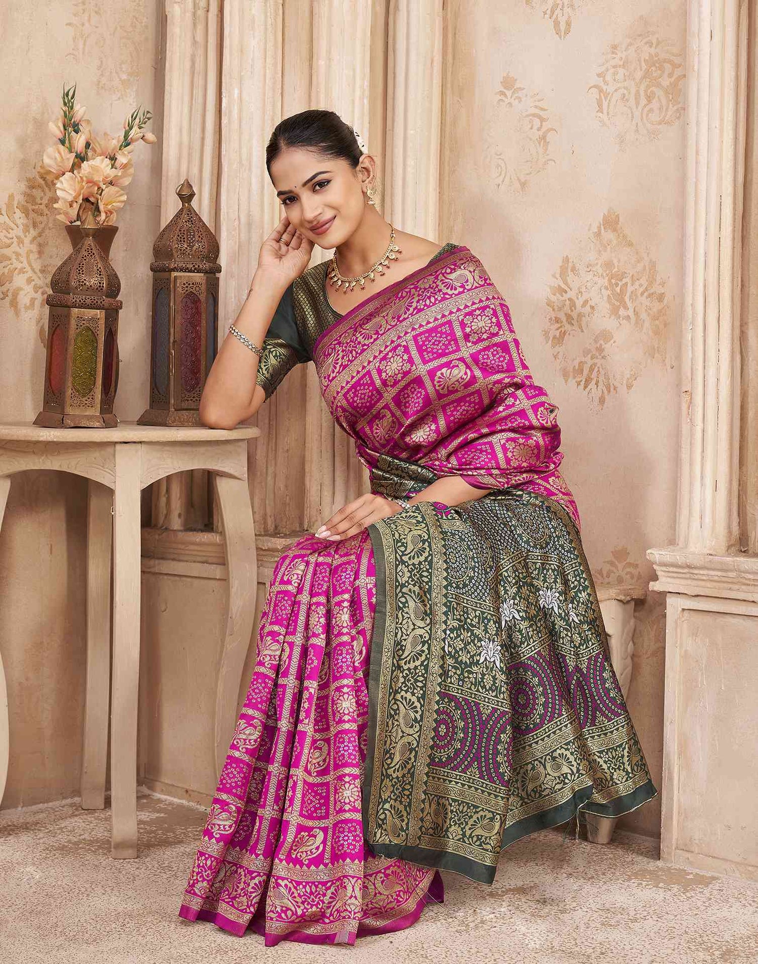 Pink Silk Woven Patola Saree