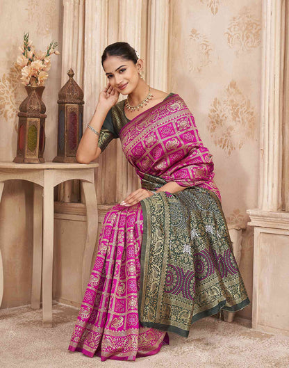 Pink Silk Woven Patola Saree
