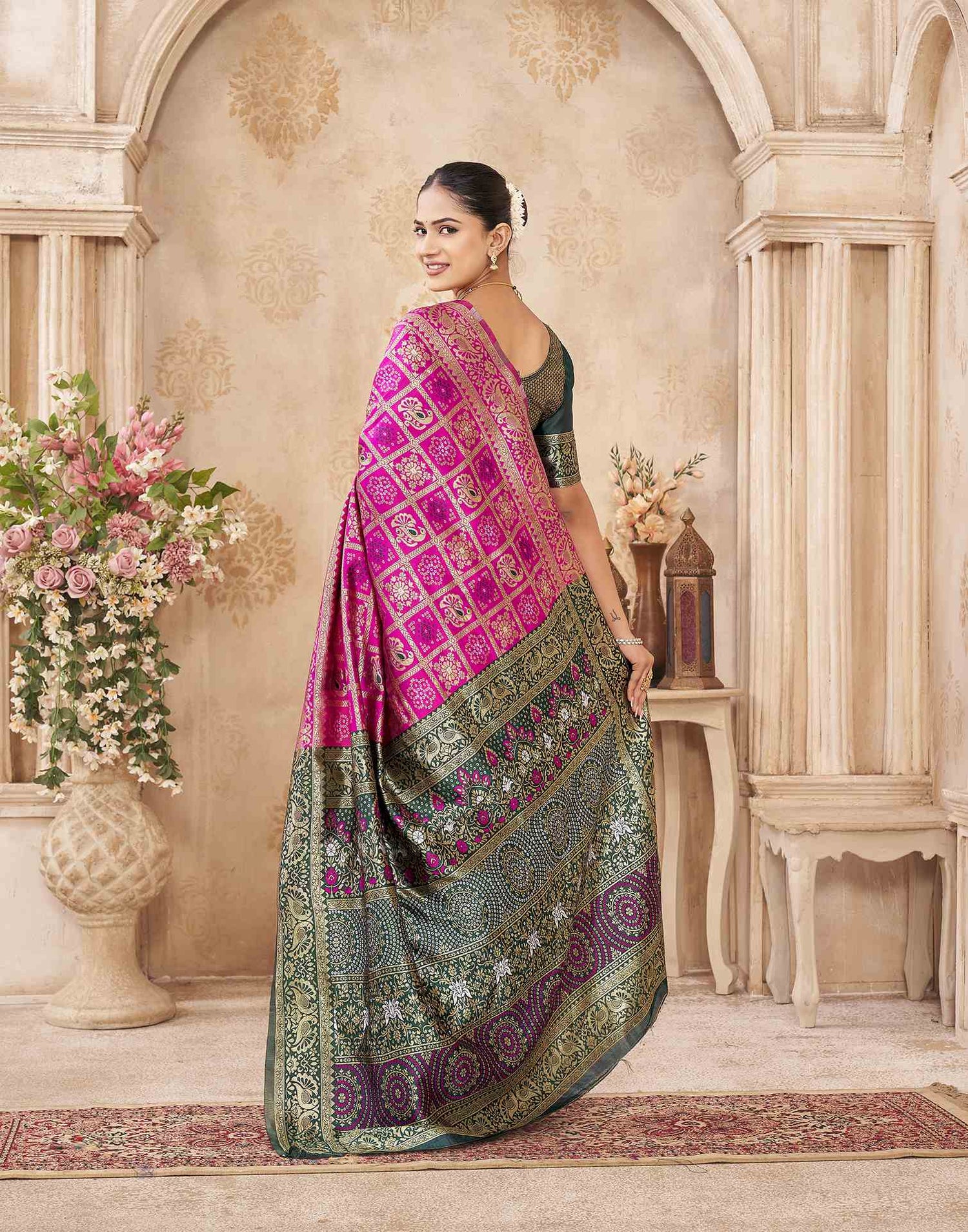 Pink Silk Woven Patola Saree