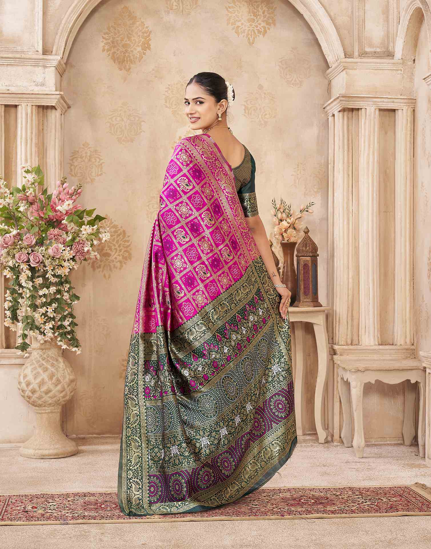 Pink Silk Woven Patola Saree