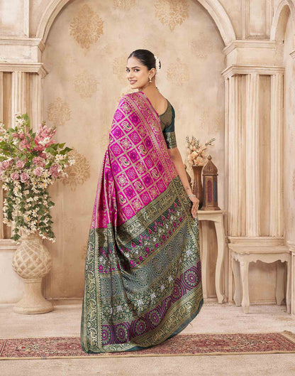 Pink Silk Woven Patola Saree