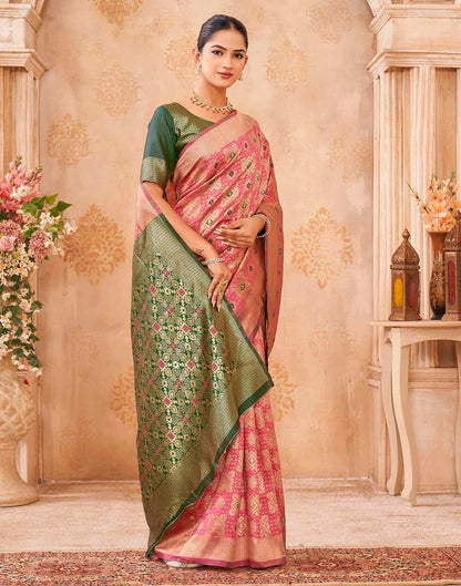 Pink Silk Woven Patola Saree