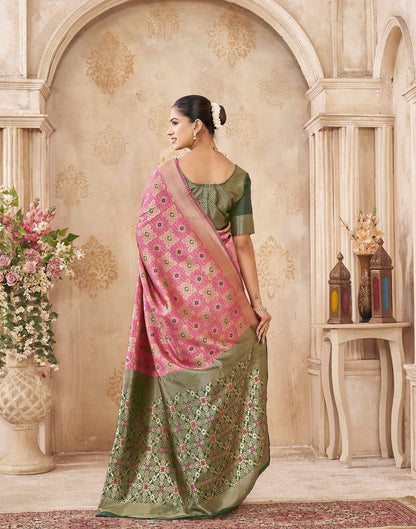 Pink Silk Woven Patola Saree
