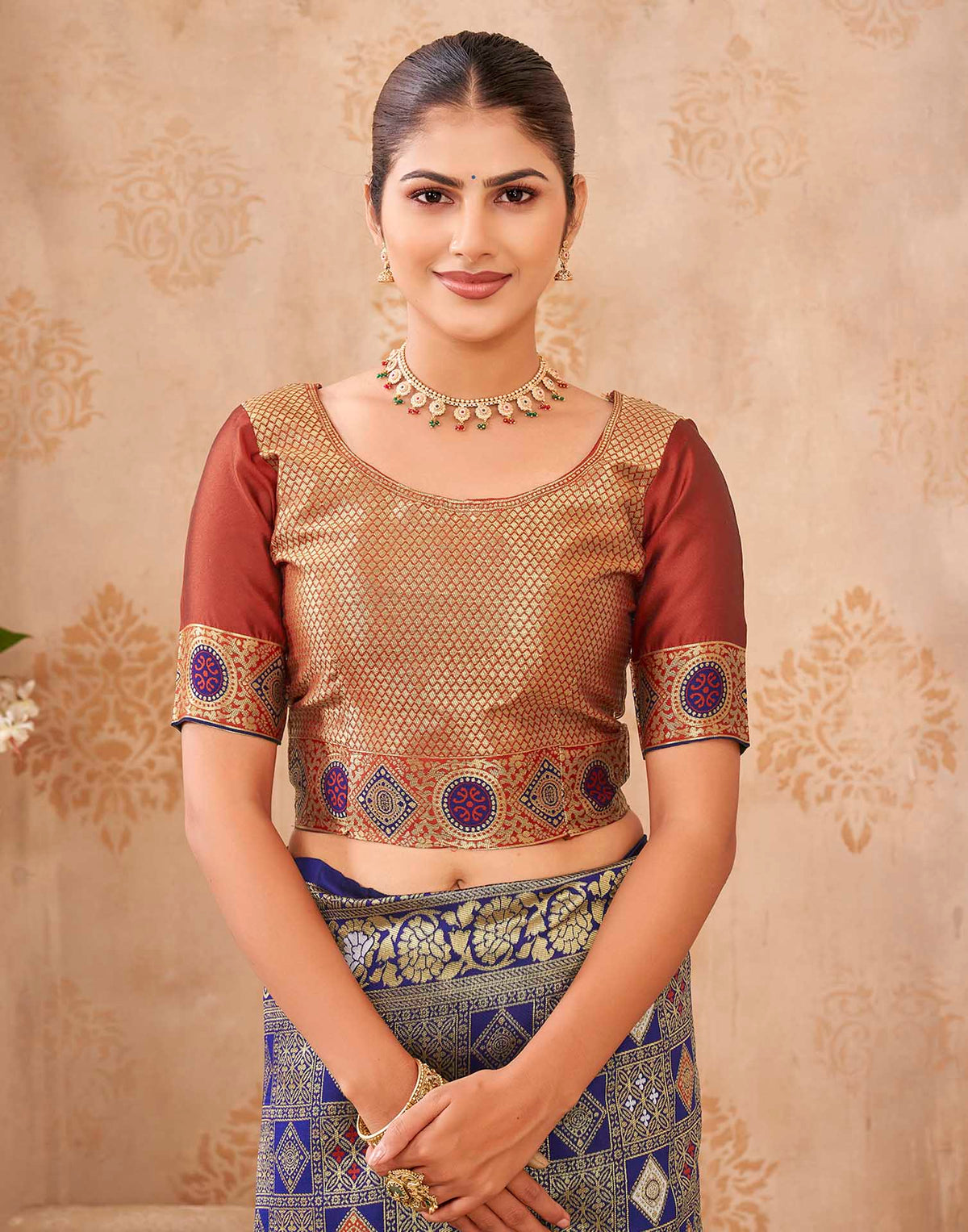 Navy Blue Silk Woven Patola Saree