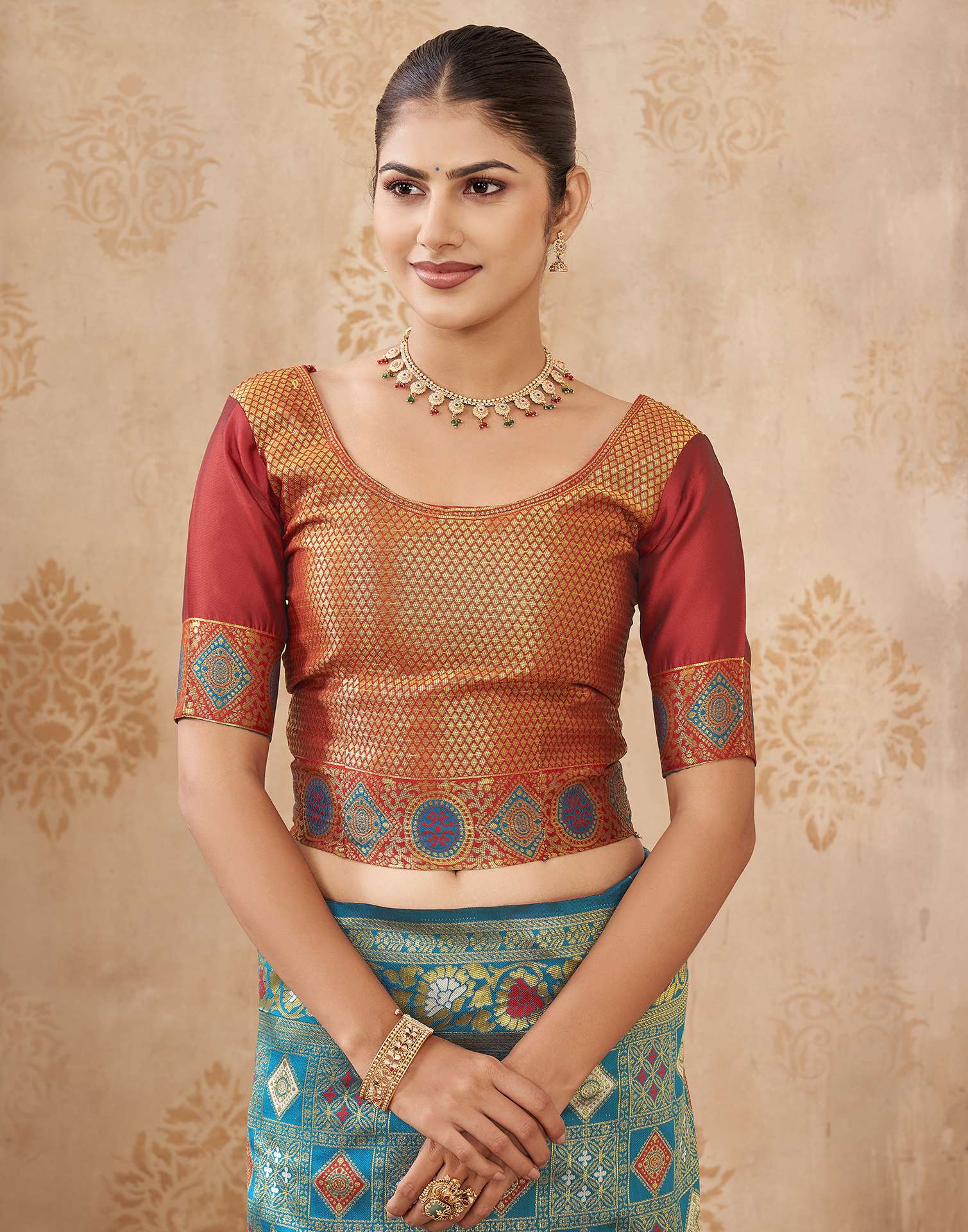 Turquoise Silk Woven Patola Saree