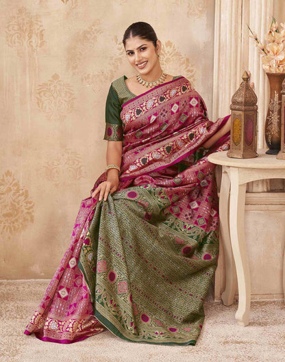 Pink Silk Woven Patola Saree