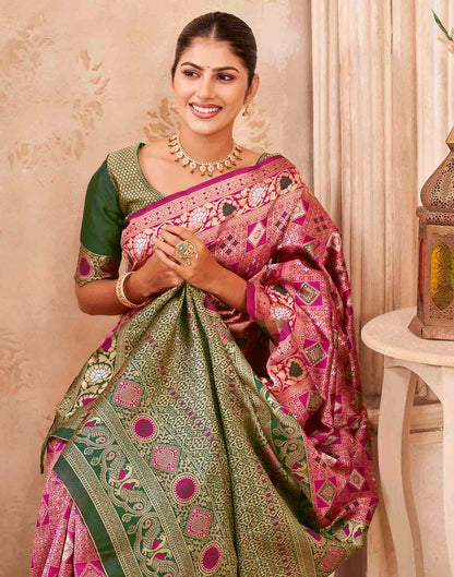 Pink Silk Woven Patola Saree