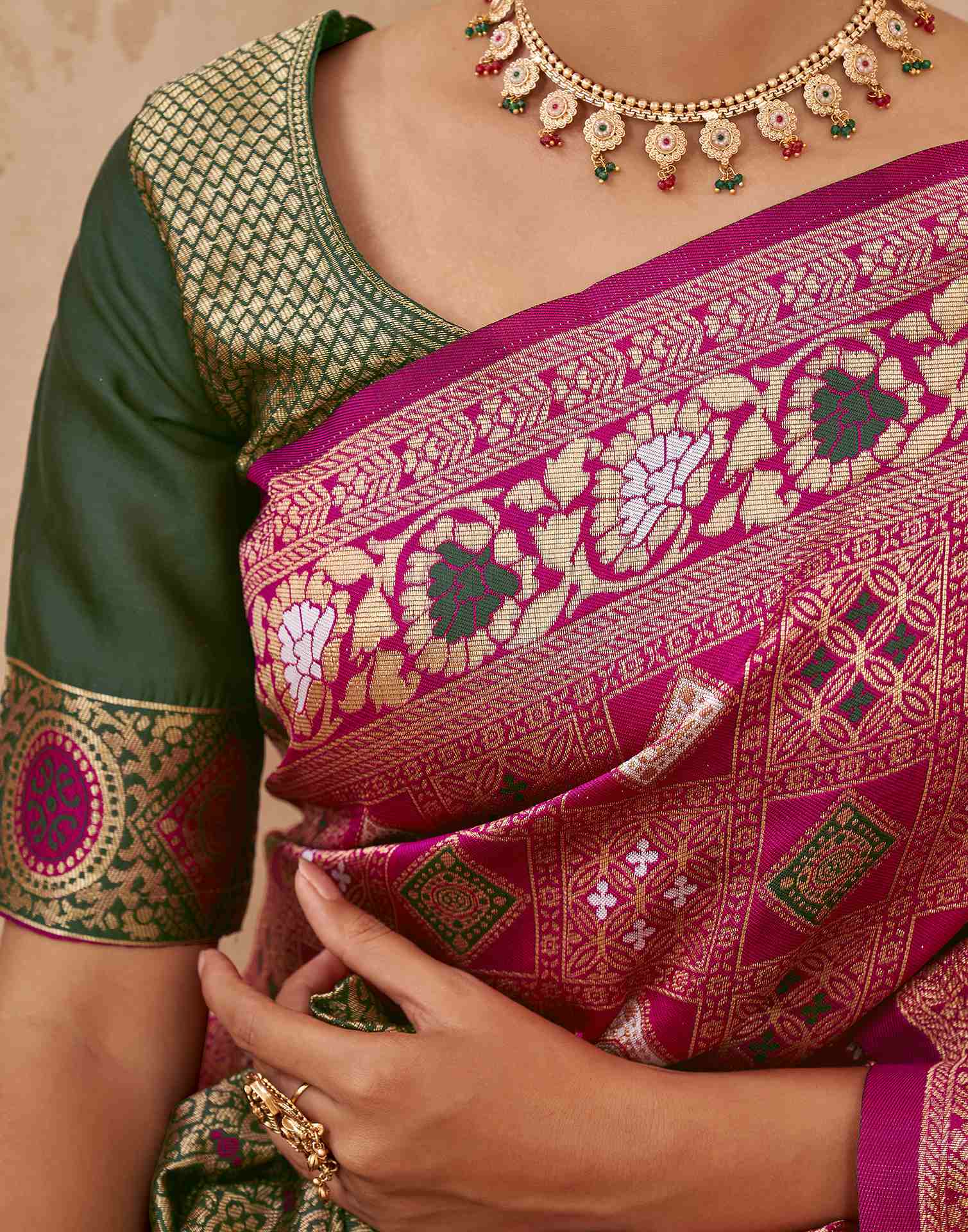 Pink Silk Woven Patola Saree