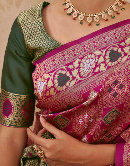 Pink Silk Woven Patola Saree