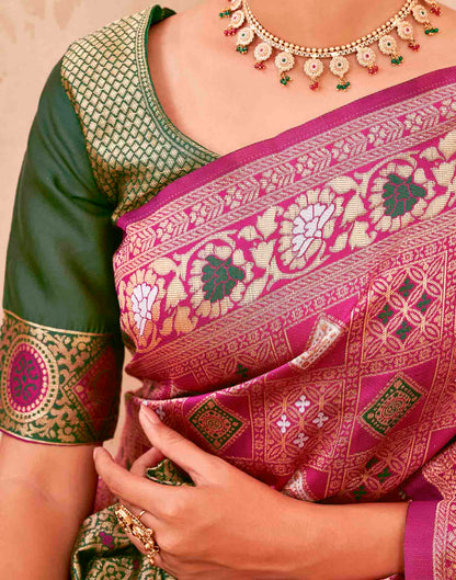 Pink Silk Woven Patola Saree