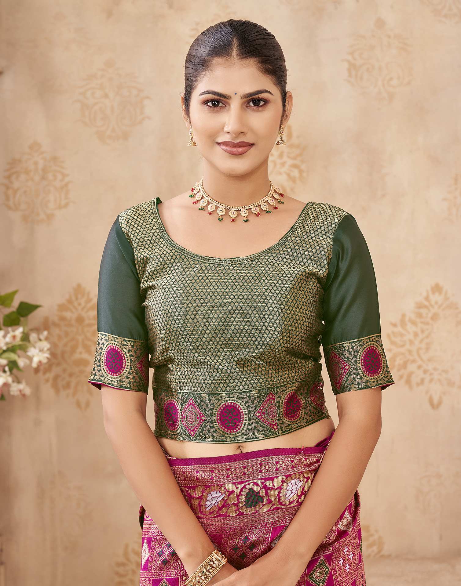Pink Silk Woven Patola Saree