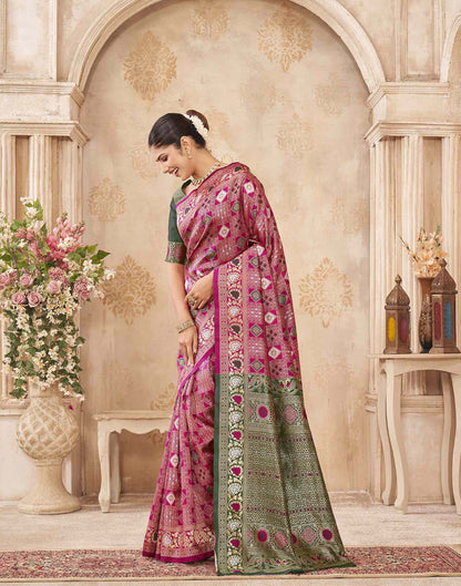 Pink Silk Woven Patola Saree