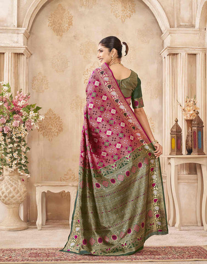 Pink Silk Woven Patola Saree