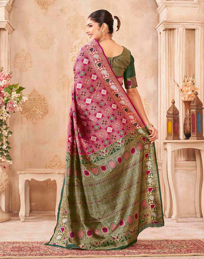 Pink Silk Woven Patola Saree