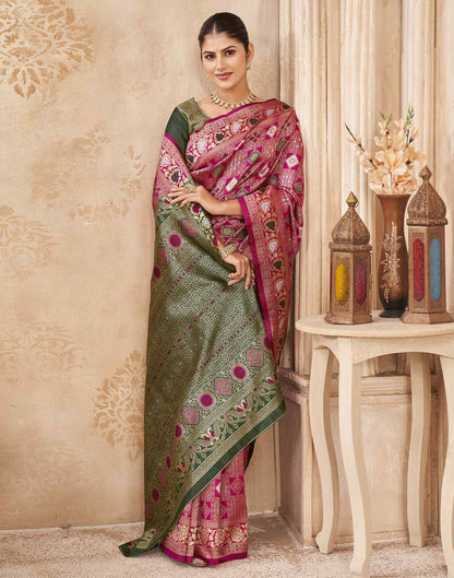 Pink Silk Woven Patola Saree