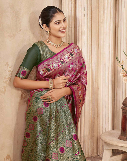 Pink Silk Woven Patola Saree