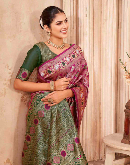 Pink Silk Woven Patola Saree