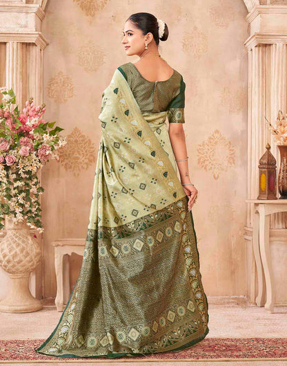 Mehandi Green Silk Woven Patola Saree