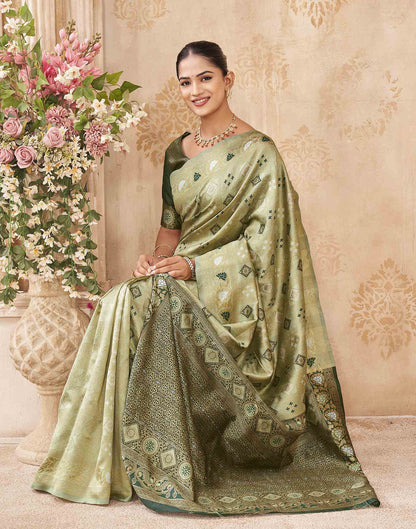 Mehandi Green Silk Woven Patola Saree