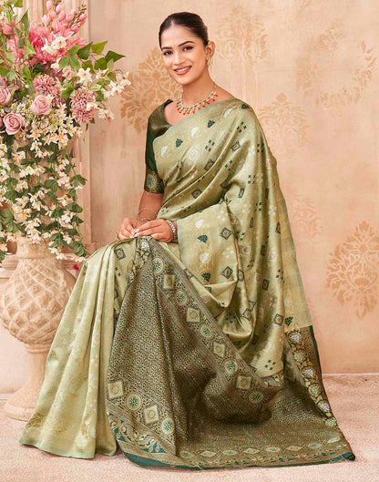 Mehandi Green Silk Woven Patola Saree