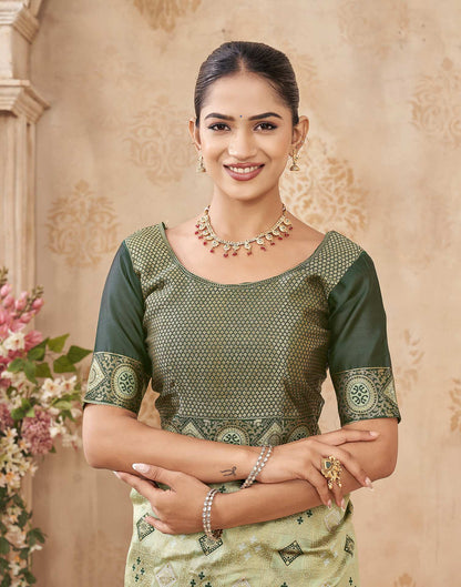 Mehandi Green Silk Woven Patola Saree