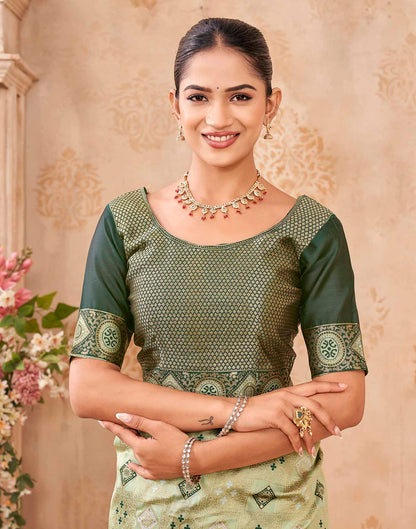 Mehandi Green Silk Woven Patola Saree