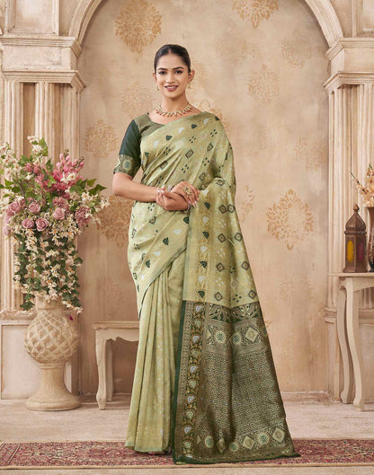 Mehandi Green Silk Woven Patola Saree